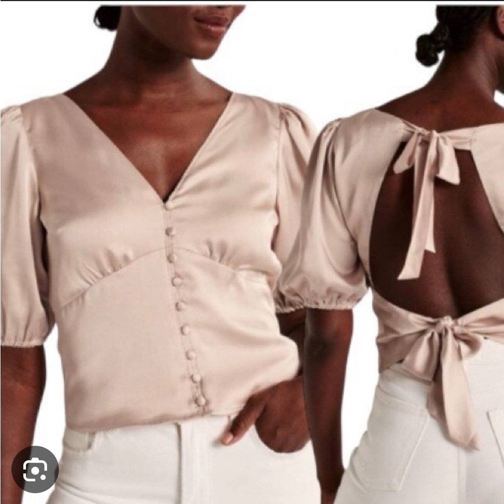 Abercrombie & Fitch Blush Satin Blouse